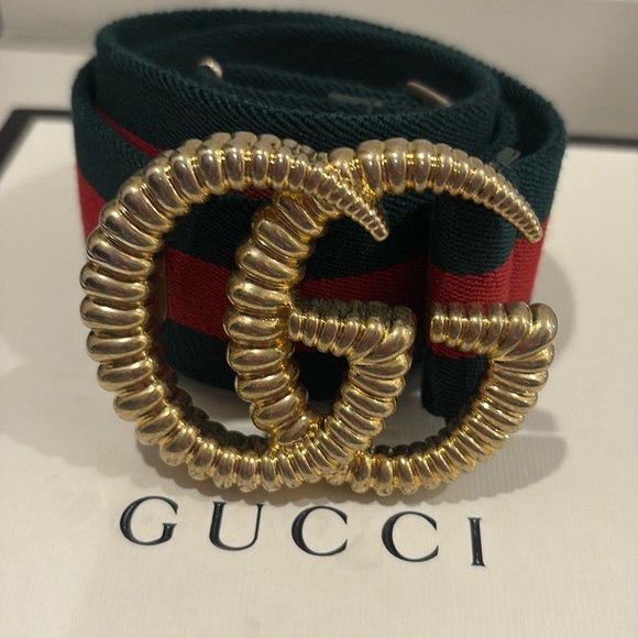 GUCCI
women’s Web Elastic with Torchon Double G Buckle Belt style 524101 - Picture 1 of 6